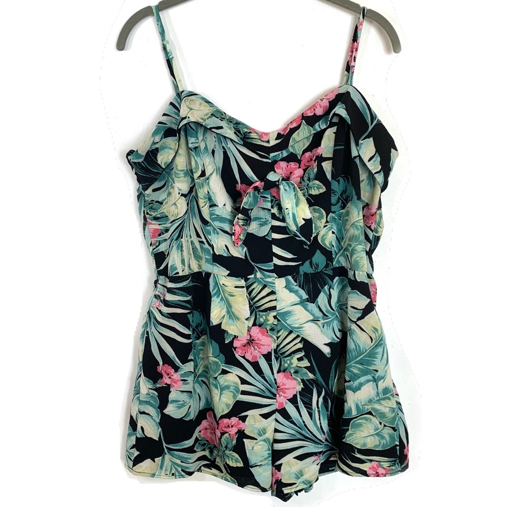 City Triangles Hibiscus Floral Sweetheart Romper